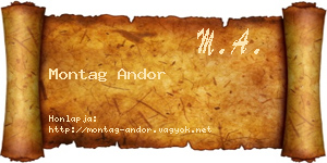 Montag Andor névjegykártya